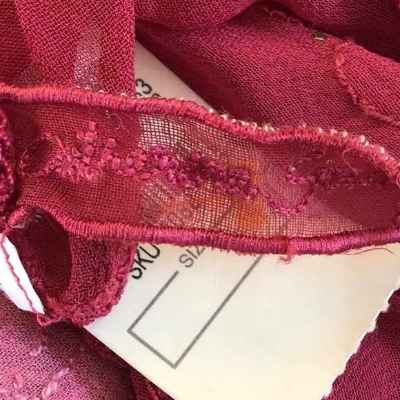 Embroidered embellished space dyed pink viscose shawl sold at Neiman Marcus NWT - Picture 11 of 13
